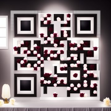 Código QR artístico, diseño terciopelo