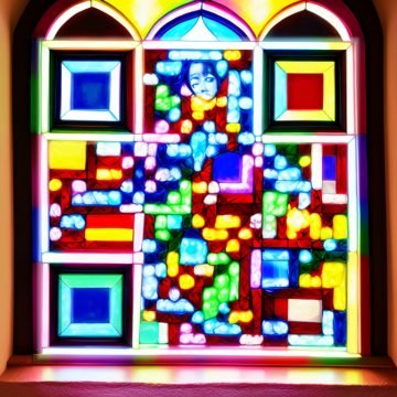 Código QR artístico, diseño vitral